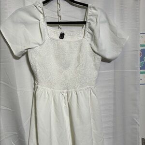 Chic White Smocked dress by Shein